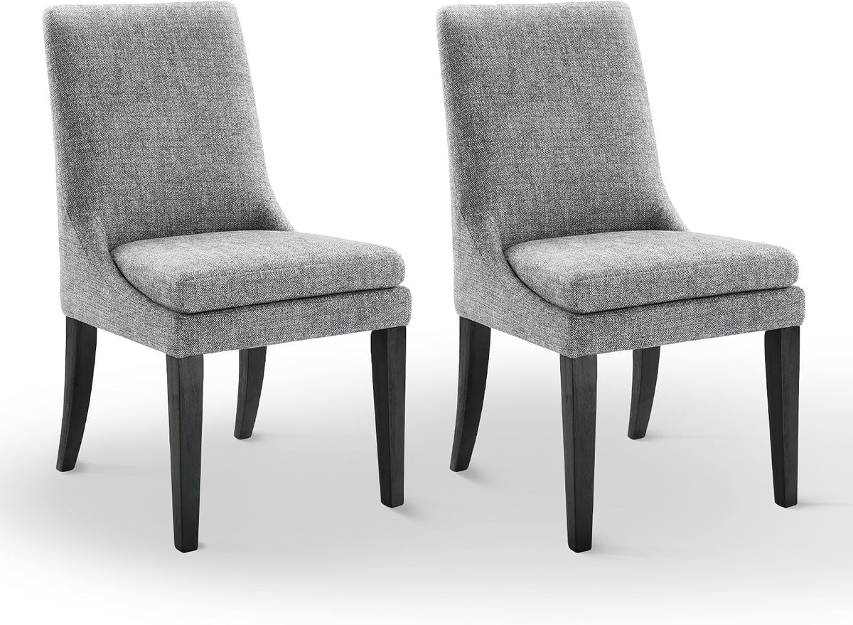 KISLOT Upholstered Dining Chairs Modern Sidechair Performance Fabric High Back Armlesschair for Diningroom Kitchen, Dark Grey, Set of 2(1 Box)