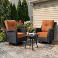 LayinSun 3 Piece Wicker Outdoor Furniture Set with 6-inch Comfy Cushions