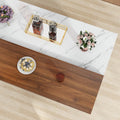 63" Large Imitation Marble Bar Table, Kitchen Island Table with LED Lights