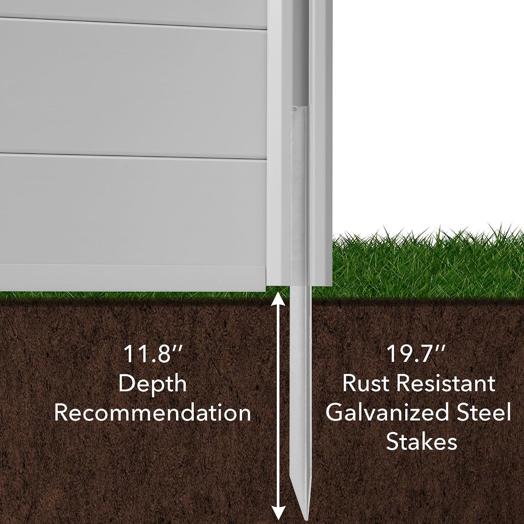 Casafield 48" x 48" Privacy Screen - Outdoor Vinyl Fence Panel Enclosure for AC/Trash Bins/Pool Equipment - Gray