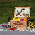 Wicker Picnic Basket for 2, Vintage Picnic Basket - Flower