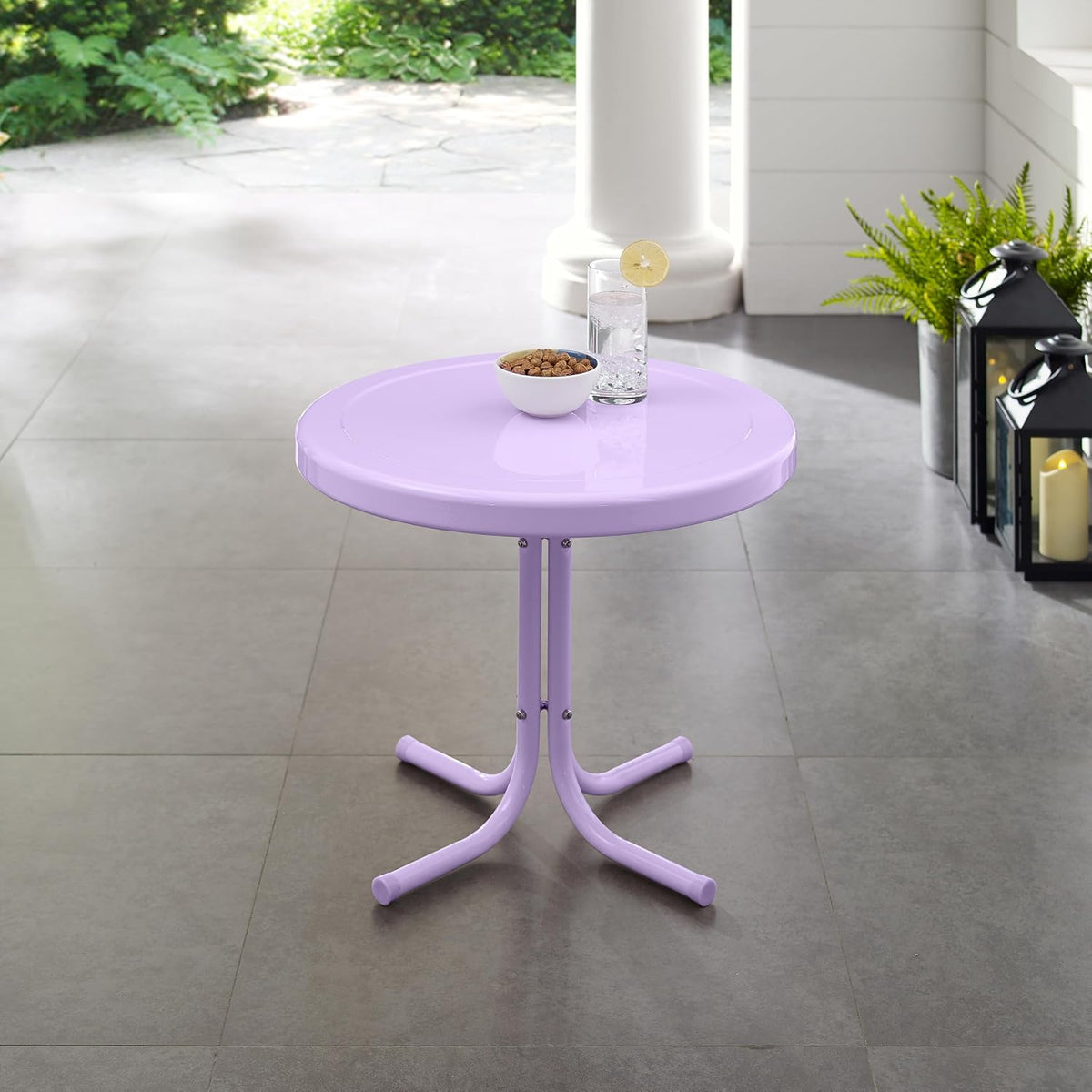 Crosley Furniture Griffith Retro Metal Outdoor Side Table