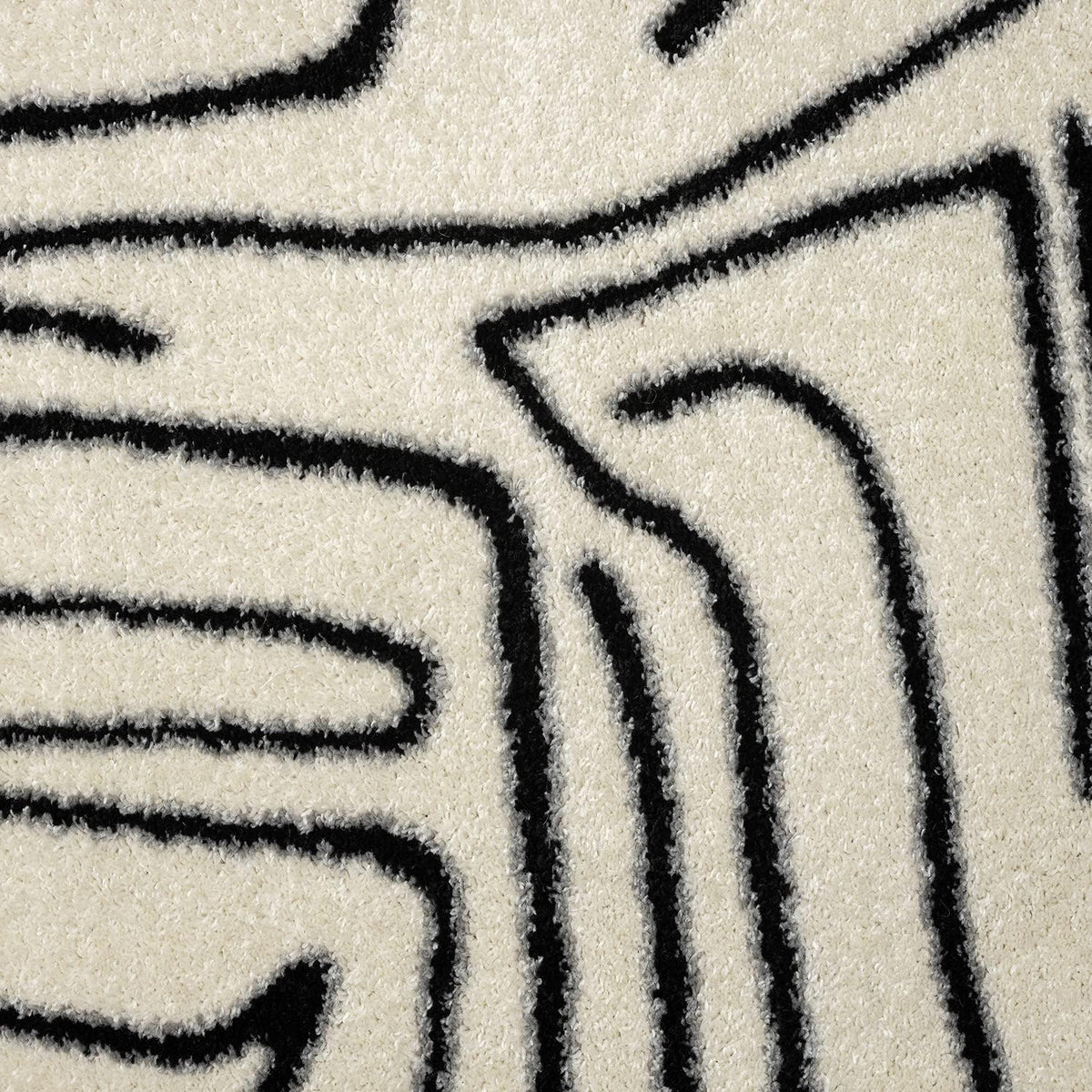 Abani Abstract Beige/Black Area Rug - 5'x8' - Modern Animal/Natural Lines Design - Deco Collection - Easy to Clean - Durable for High Traffic Areas - Bedroom, Office & Kitchen - Medium Pile