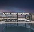 PURPLE LEAF 14' x 24' Louvered Pergola w/Lights, 73mph Wind Resistant