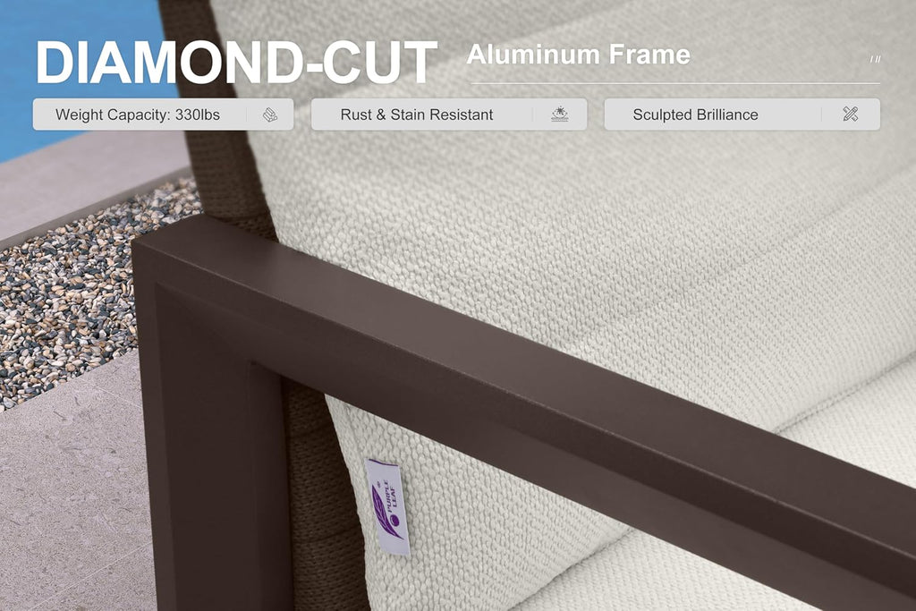 PURPLE LEAF Outdoor Counter Stool Set of 4 Modern Aluminum Stool, Bronze