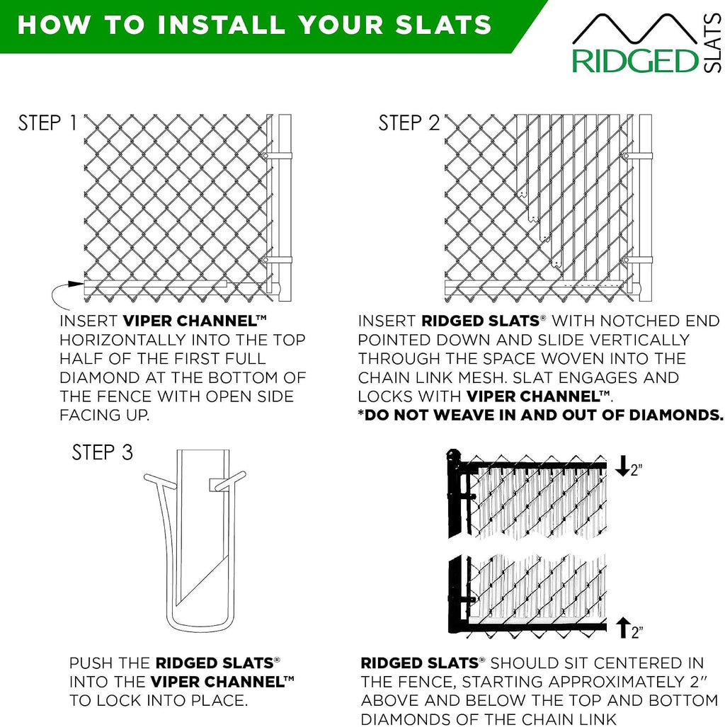 Proudly Made in The USA! - Ridged Slat Single Wall Bottom Locking Slat Depot Privacy Slat for 3', 4', 5', 6', 7' and 8' Chain Link Fence (4ft, Brown)
