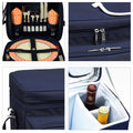 Picnic at Ascot Insulated Picnic Basket/Cooler Fully Equipped with Service for 2 - Orange/Navy