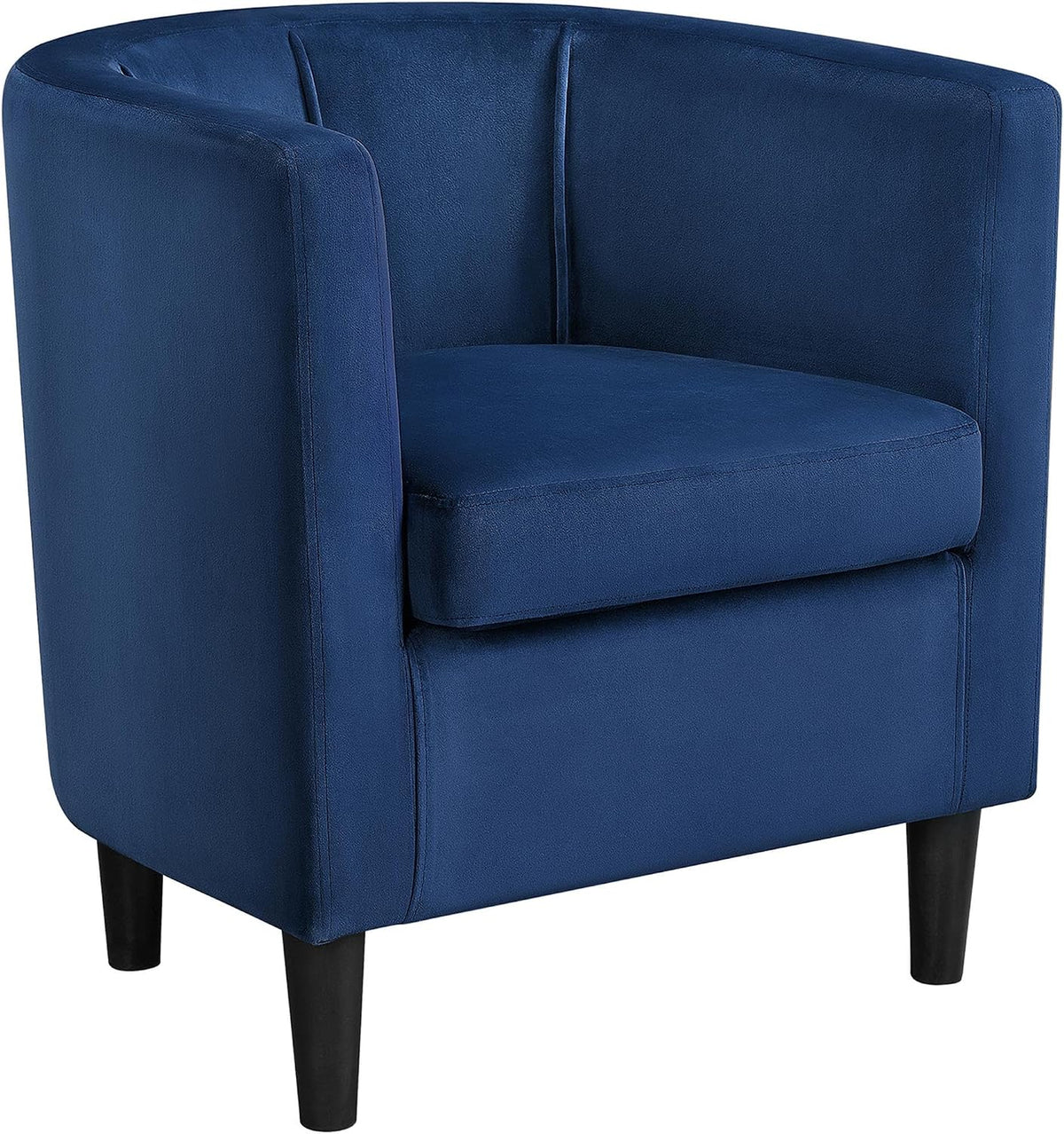 Yaheetech Barrel Accent Chair, Upholstered Modern Armchair, Blue