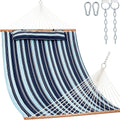 Lazy Daze Double Quilted Hammock with Carabiners & Soft Pillow for Outside