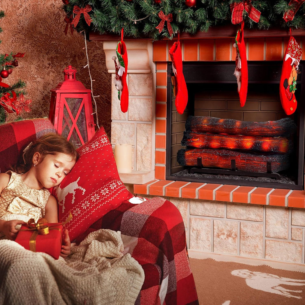Tuanse 6 Pcs 13 in Christmas Fireplace Logs Flameless Fake Logs