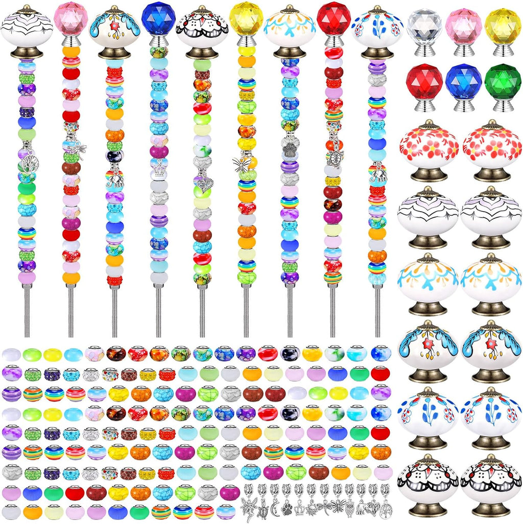 Hicarer 248 Pcs Fall DIY Fairy Wand Beaded Stakes Kit for Garden Craft