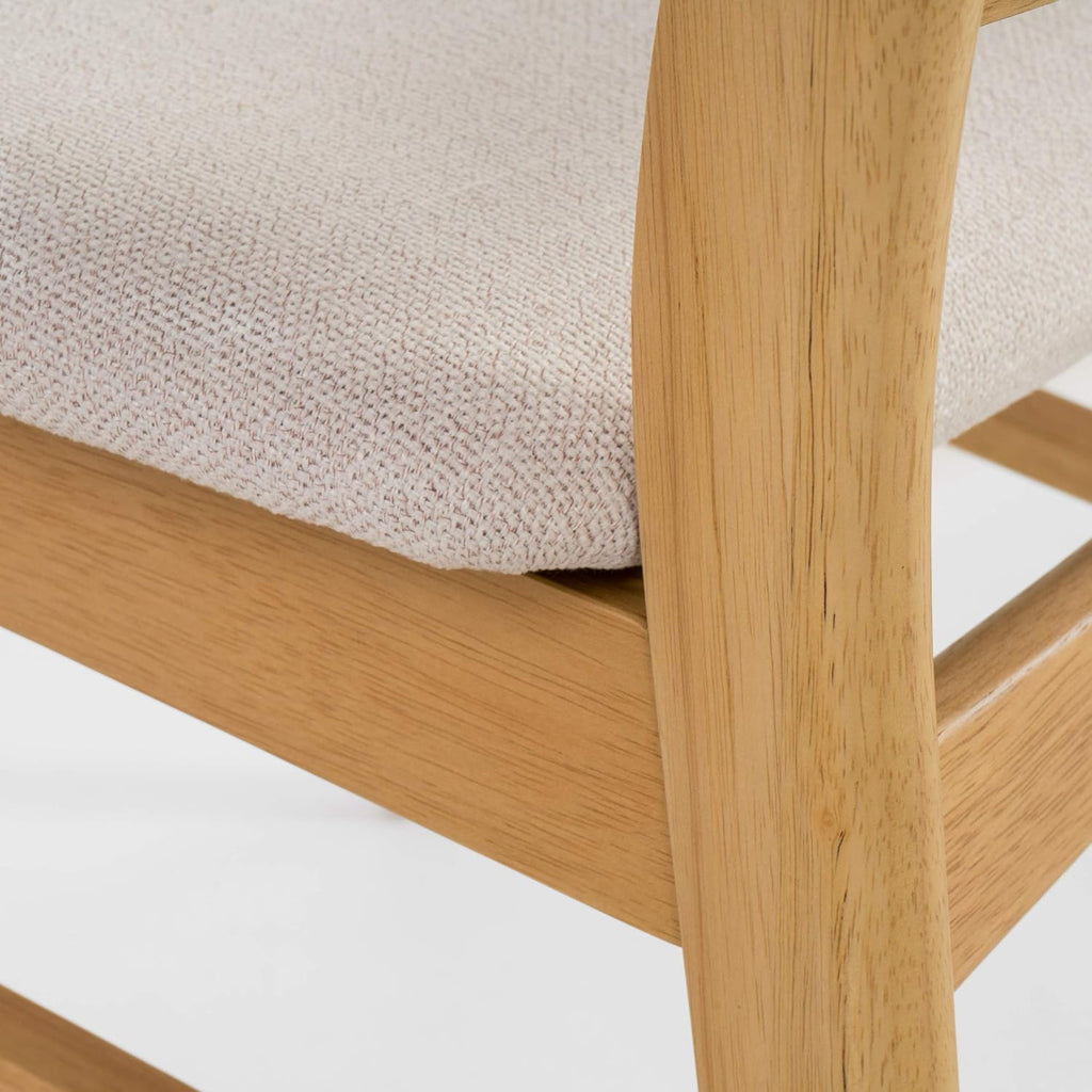 Christopher Knight Home Idalia Dining Chairs, 2-Pcs Set, Light Beige / Oak Finish