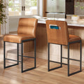 VASAGLE Bar Stools Set of 2, Counter Height Chairs with Backs, 26.4-Inch