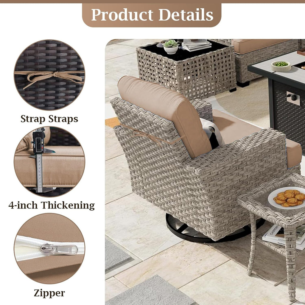 Outdoor Sectional Cushions 4" Foam High-Density, Beige