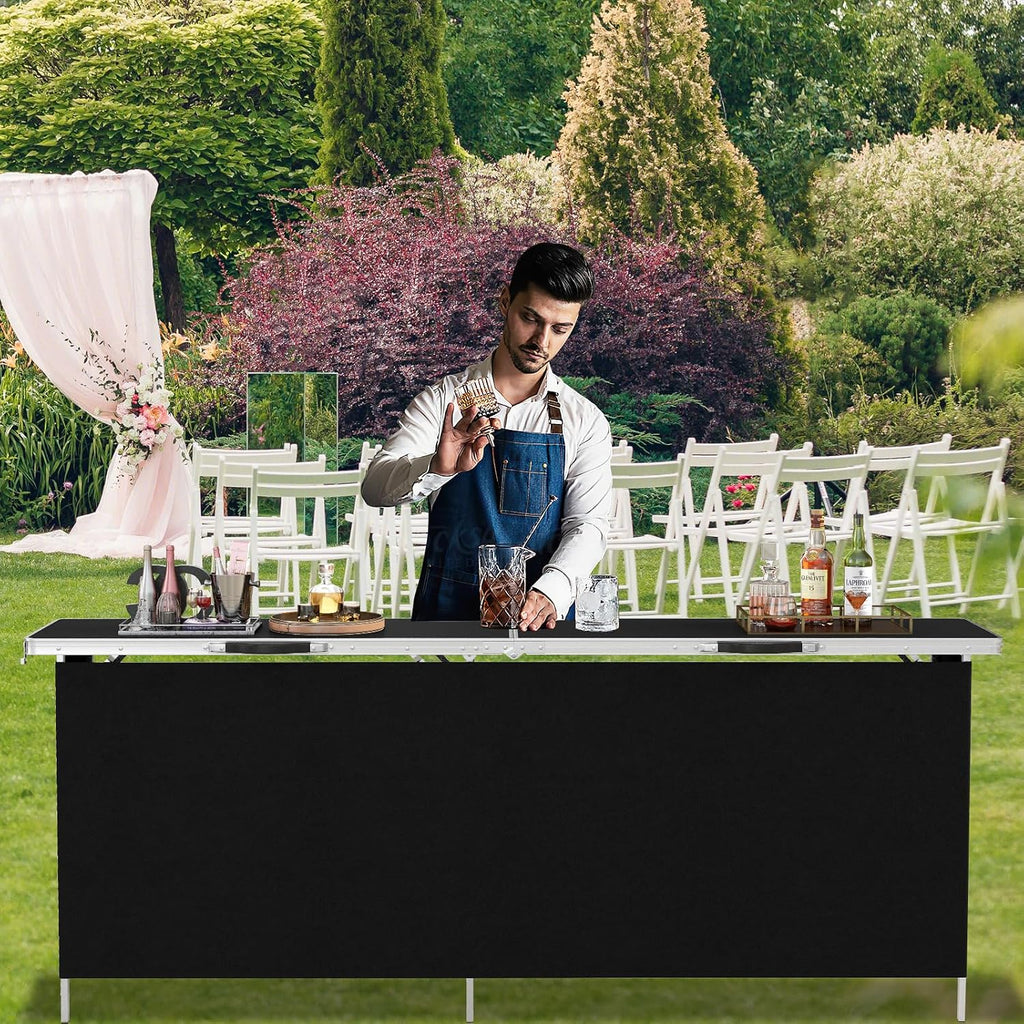 COSTWAY 81" Folding Picnic Table, Portable Bar Table with Carry Bag