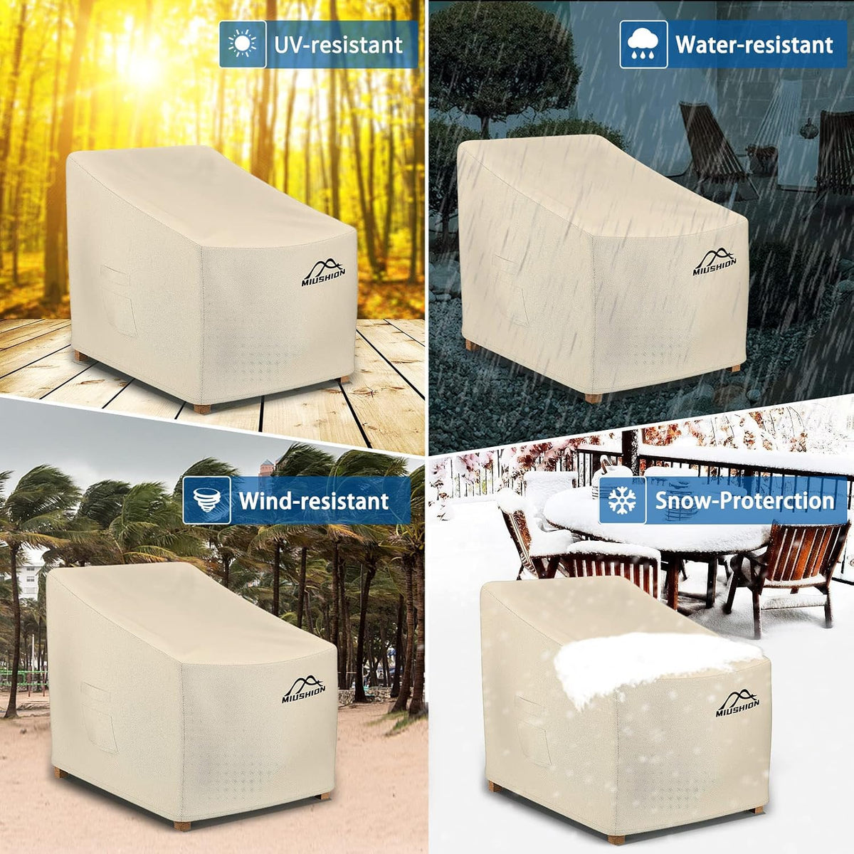 patio chair covers, 40" w x 40" d, package contents