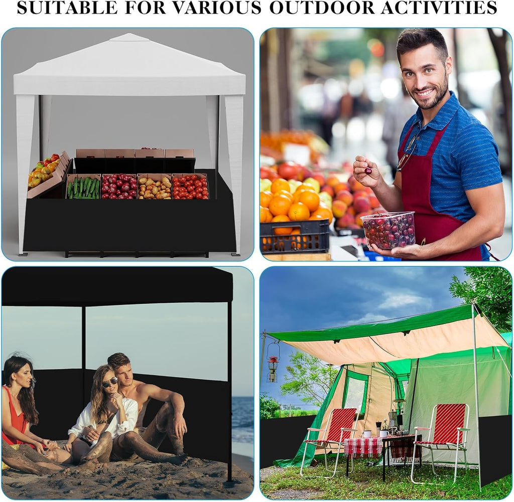 canopy half wall tent sidewall for 10x10 pop showing dimensions