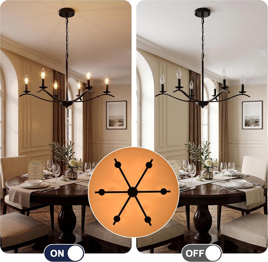 30" black chandeliers for dining room 6-light farmhouse, view 9