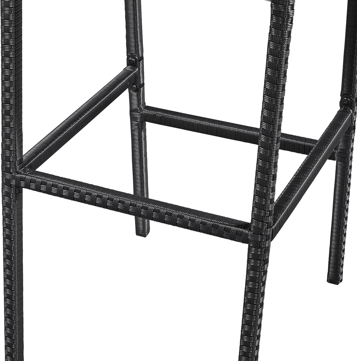 Topeakmart Outdoor Wicker Bar Table and Chairs Set, 6 Removable Cushions