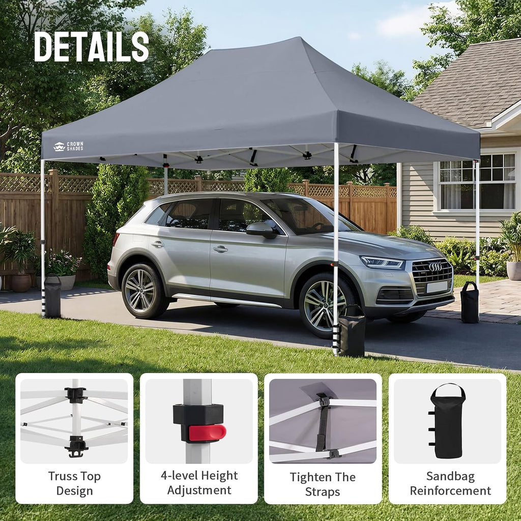 crown shades 10x15 commercial pop up canopy tent shown in use