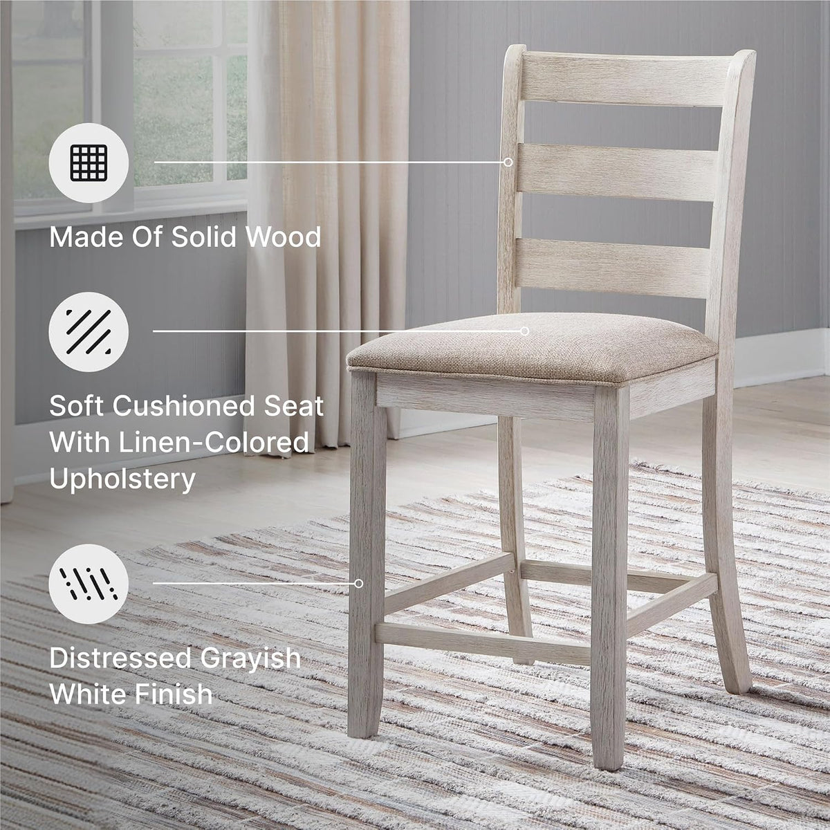 Signature Design by Ashley Counter Height Barstools, Set of 2, Farmhouse
