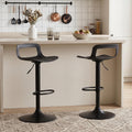 GOTMINSI Modern Adjustable Bar Stool - 300 lbs Capacity, Waterproof PP Seat, Chrome Metal Base, Swivel Counter Stool for Kitchen Island & Pub (4PCS,Black)