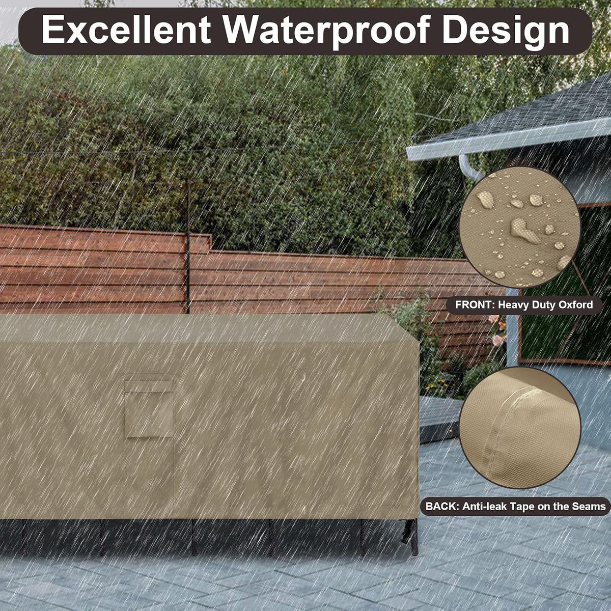 PureFit Patio Furniture Covers, Outdoor Table Cover Waterproof Rectangle