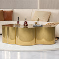 IKIFLY Gold Stainless Coffee Table, Modern Large Cloud Fashion Design