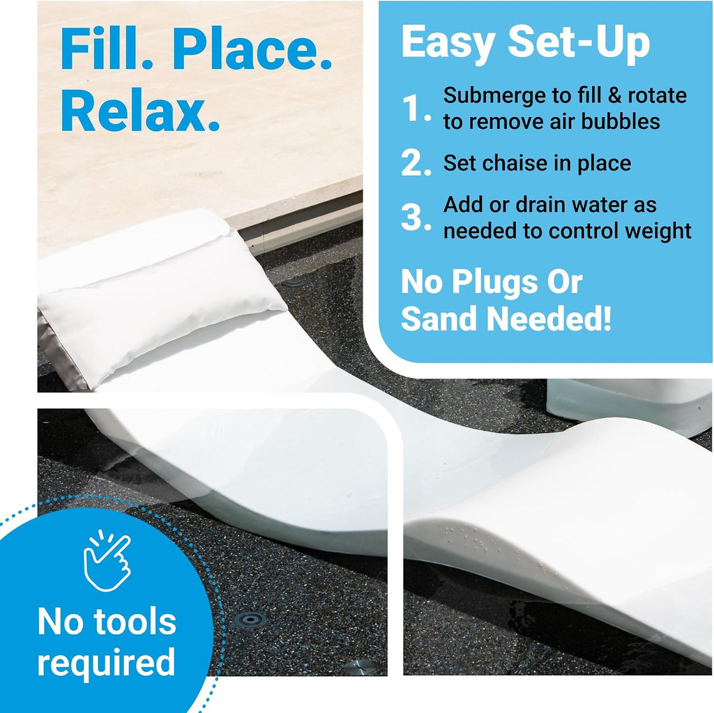Aqua Outdoors Pool Lounge Chairs, Pool Chairs for in Pool, 9-in Water Depth