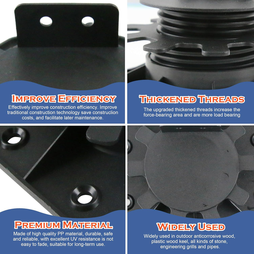 adjustable deck support pedestal blocks (1-3/16" to 2-3/8"), package contents