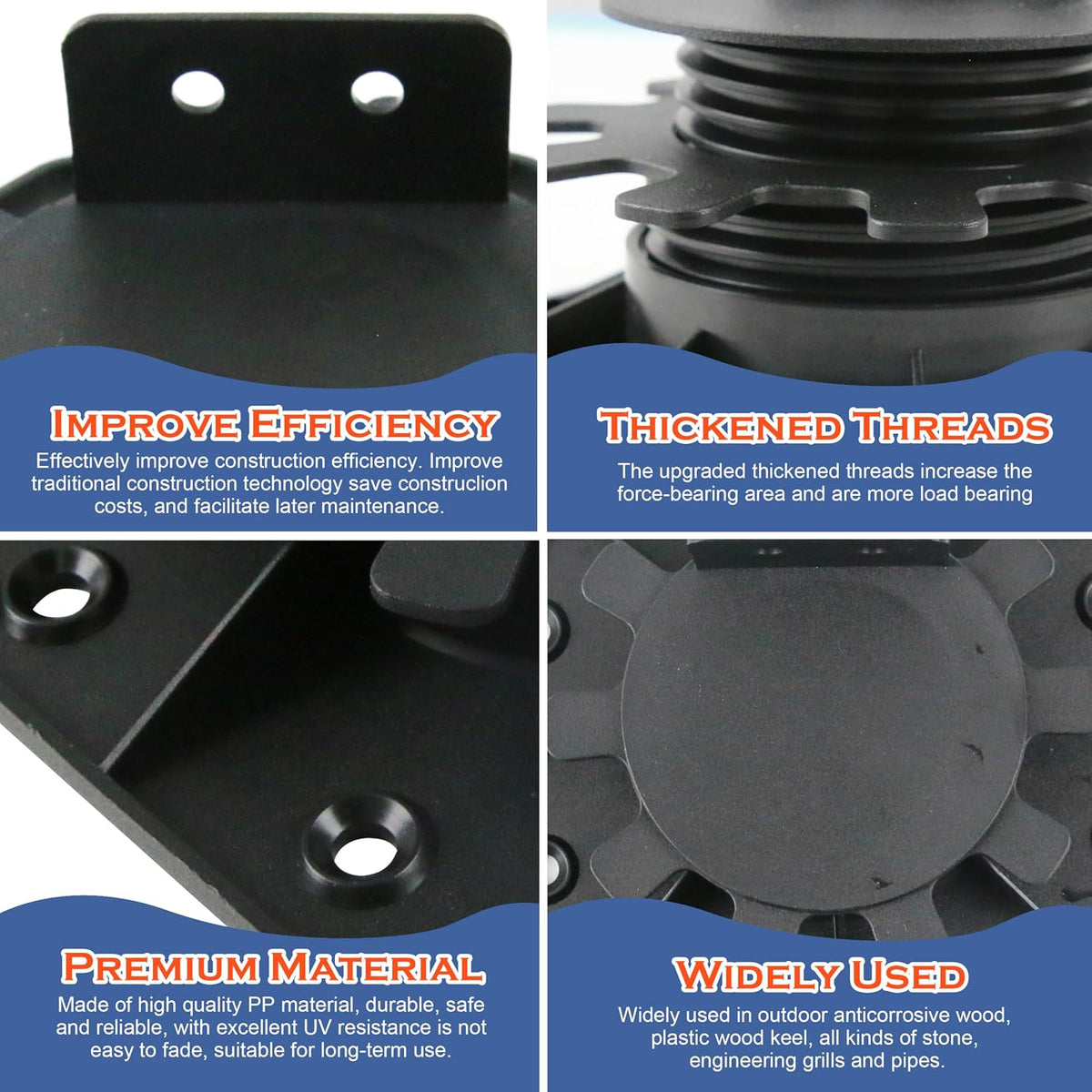 adjustable deck support pedestal blocks (1-3/16" to 2-3/8"), package contents