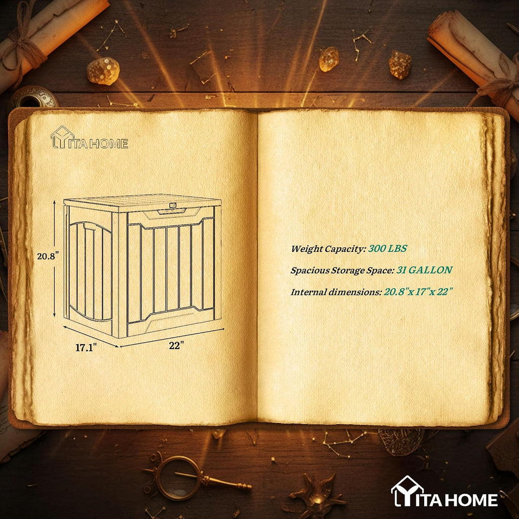 YITAHOME 31 Gallon Deck Boxes Set of 2