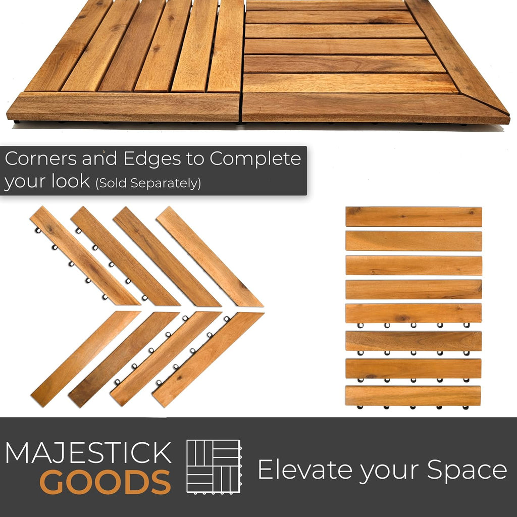 majestick goods 24-pack long slat acacia wood interlocking, view 9