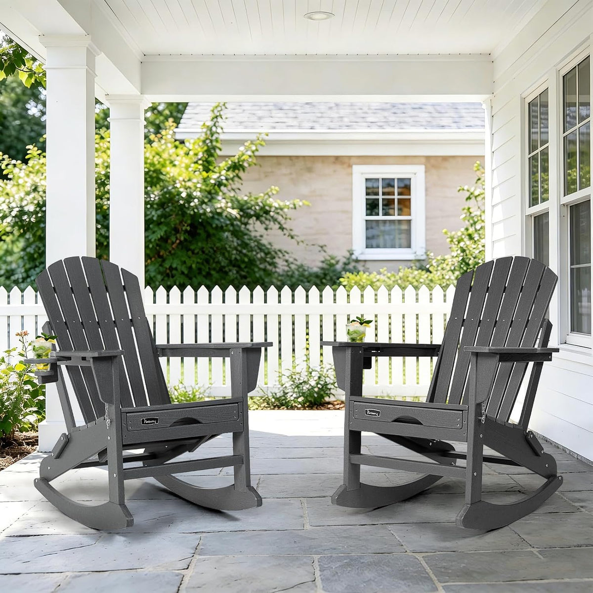 FUNBERRY Oversized Adirondack Rocking Chair, Porch Rocker 400LBS