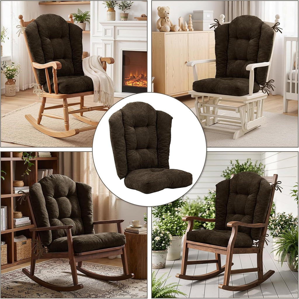 Detiblue Wingback Rocking Chair Cushion Set