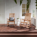 Psilvam Outdoor Rocking Chairs Set of 2, Oversized Porch Rocker (Teak)