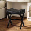 Memobarco 18-Inch Leather Vanity Stool Chair, Black