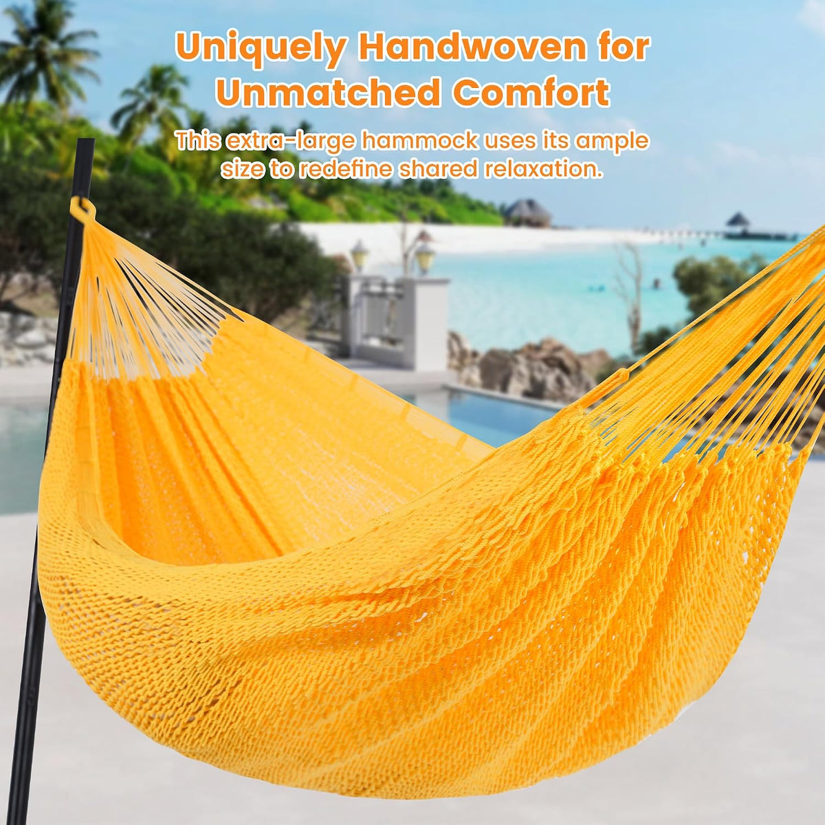 Lazy Daze XL Handwoven Mayan Hammock, 10.5FT Double Camping Hammocks