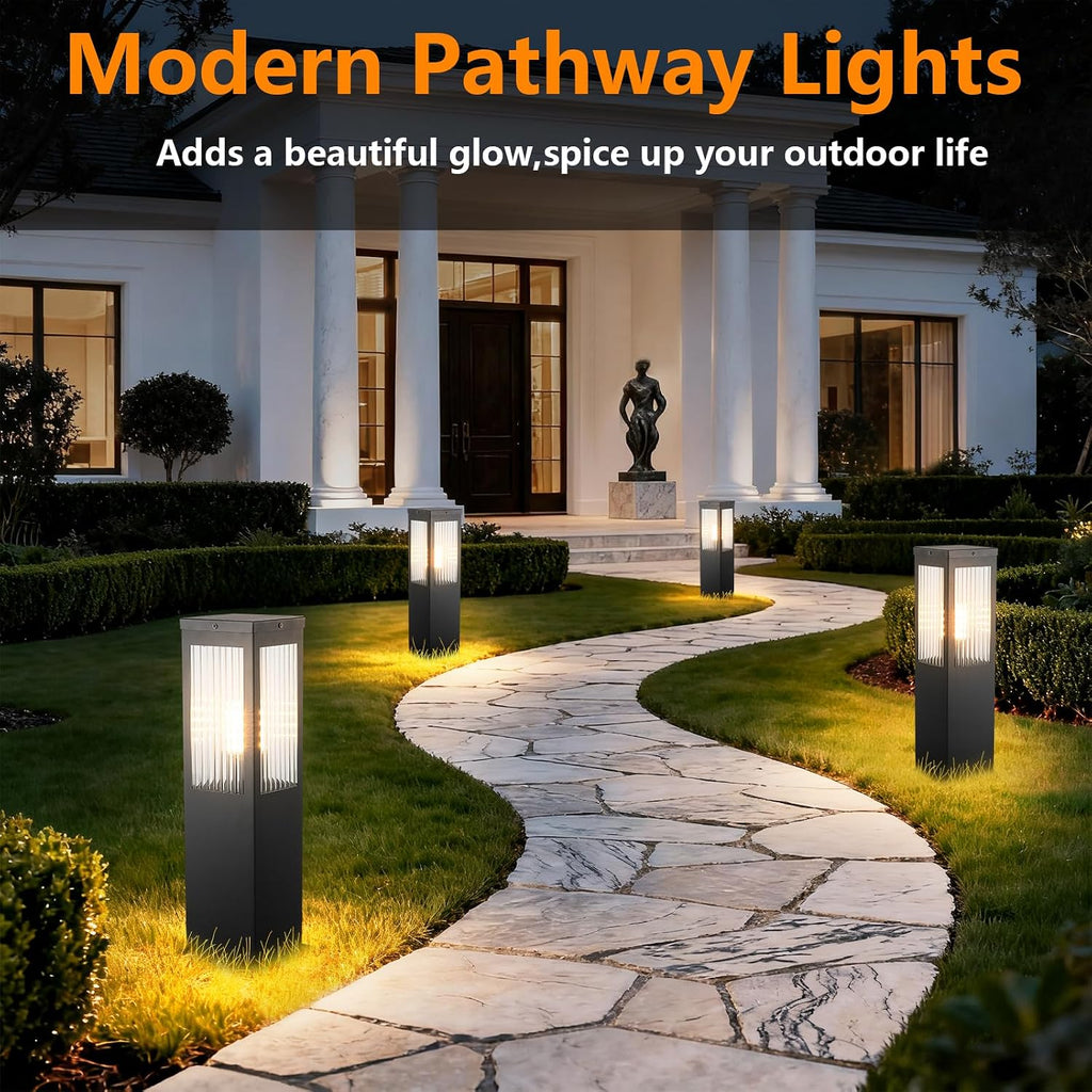 E26 Landscape Path Light,15.75 Inches Modern Outdoor 3000K Bollard Lighting