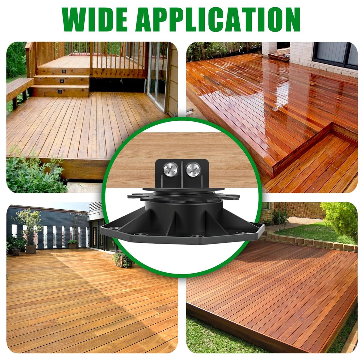 adjustable deck support pedestal deck foundation base support，used on a desk or shelf