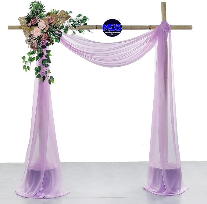 MDS Halloween Chiffon Draping Fabric - 2 Panel, 30" Wide x 40ft Long - Sheer Spooky Arbor & Canopy Drapery for Haunted House Backdrops, Party Ceilings, DIY Costumes & Themed Events - Orchid (Pack of 2)