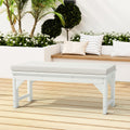 Costaelm Outdoor Bench Cushion, Waterproof and Fade Resistant Patio Seat Cushions - Non-Slip Bench Pad Cushion with Removable Cover for Garden Swing Porch Settee, 43 x 18 Inch, White
