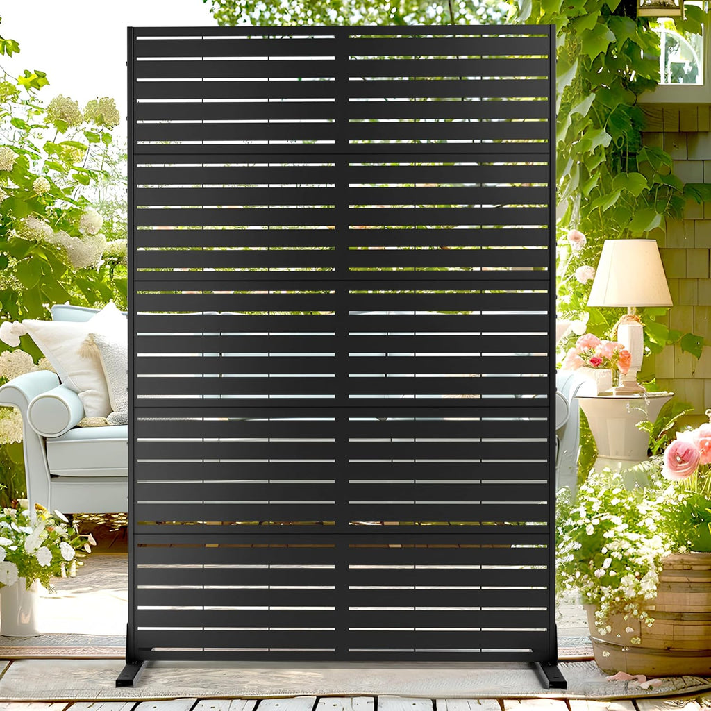 72" H44" W Metal Outdoor Privacy Screen - Freestanding, 5 Panels