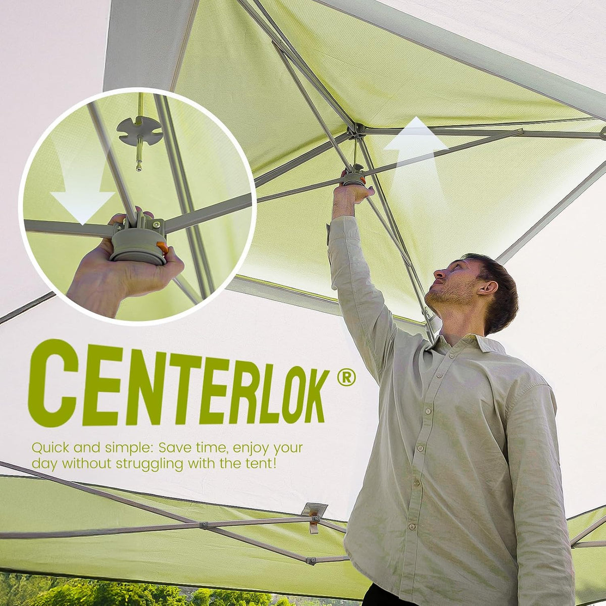 CROWN SHADES 13x13 Pop Up Canopy, Outdoor Foldable Tent, Gray&Green