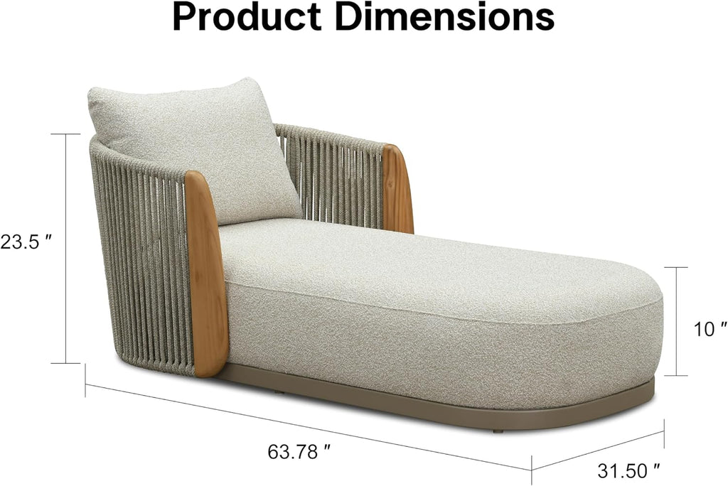 PURPLE LEAF Pool Lounge Chairs Set of 2 Plush Olefin Cushion Chaise Lounge