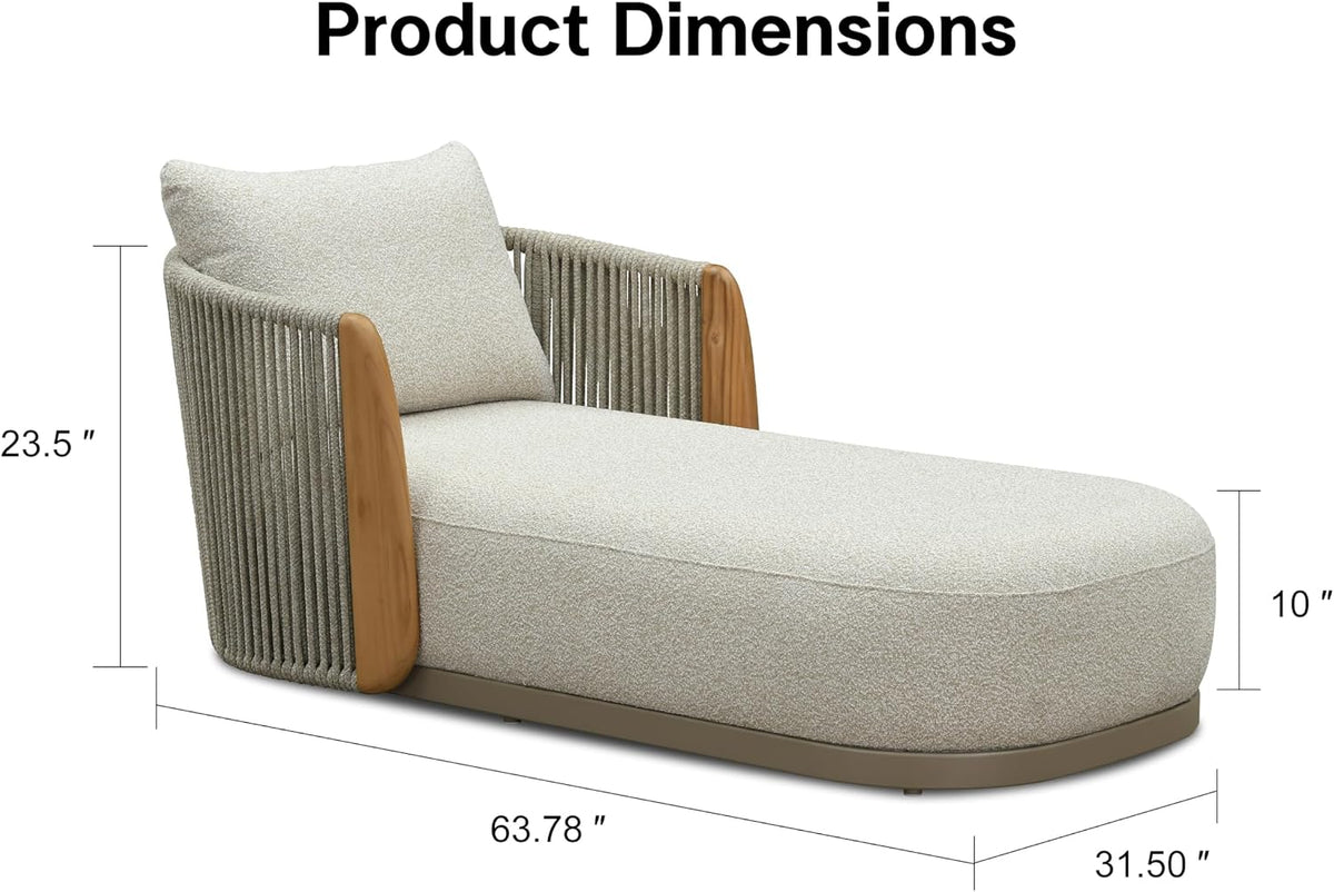 PURPLE LEAF Pool Lounge Chairs Set of 2 Plush Olefin Cushion Chaise Lounge