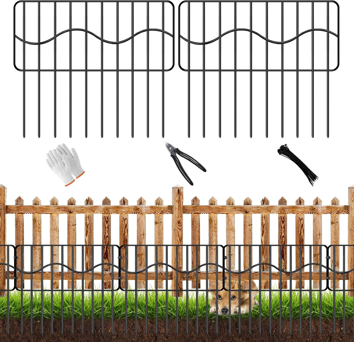 Eibikdi 40ft x 13in(H) Garden Animal Barrier Fence, 28 Panels