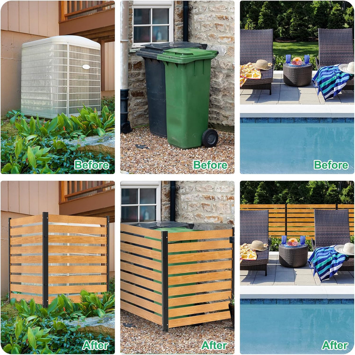 DoCred Air Conditioner Fence, 36" W x 44" H Privacy Screens Fence Panels
