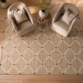 FRELISH DECOR Hand Woven Jute Area Rug 6'x9'- Geometric Design (Natural)