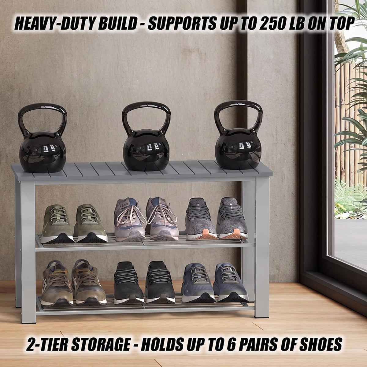 simple houseware wooden top shoe rack bench for, package contents